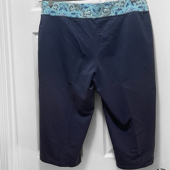 Made for Life French terry Capri pants size XL pull on printed waistband - Picture 2 of 7